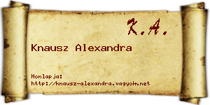 Knausz Alexandra névjegykártya