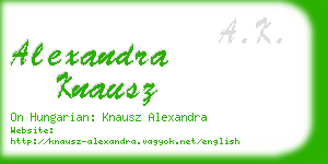 alexandra knausz business card